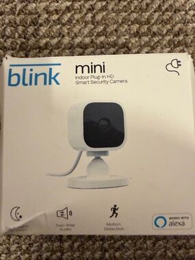 Brand New Blink Mini Indoor Plug-In Smart Security Camera - White